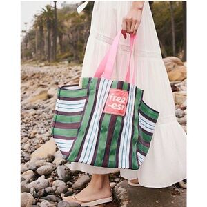 Free People Free-est Striped Blue & White Tote Bag